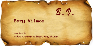 Bary Vilmos névjegykártya